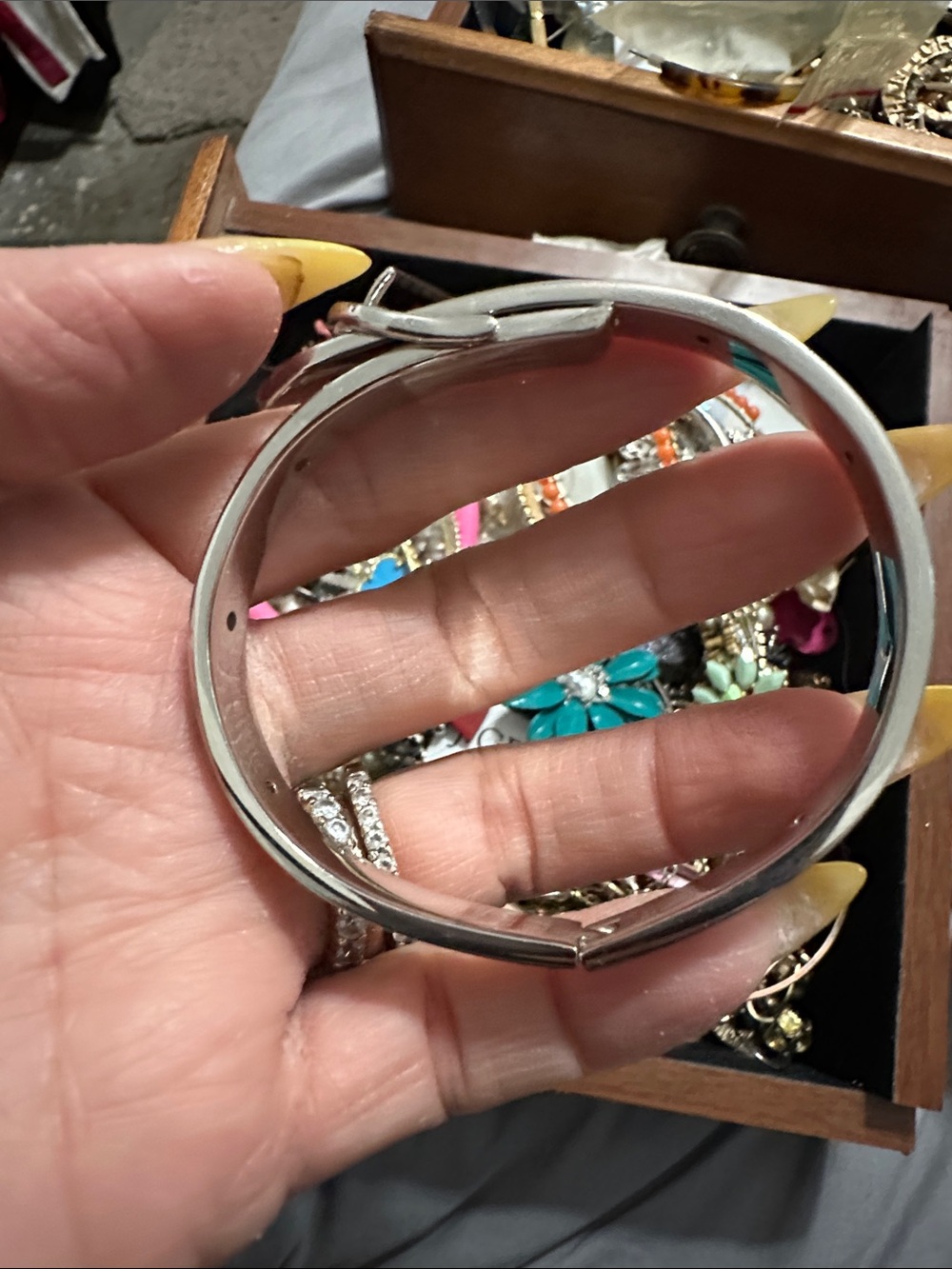 Stainless Hinged Bangle Bracelet - Women Jewelry